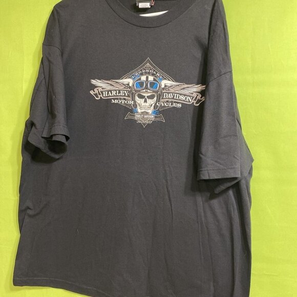 Harley Davidson Men's Black Short Sleeve T-Shirt Skull Orlando Florida SZ 2X-L‎ - Picture 1 of 8